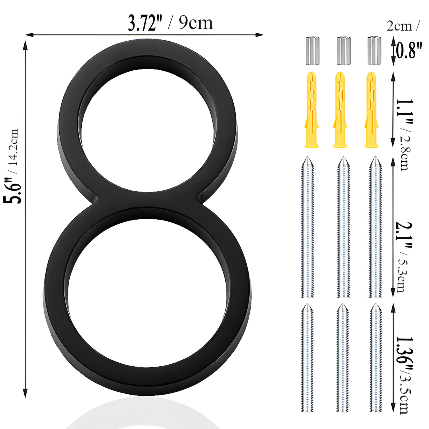 Norvo | Svart Full House Number - Husnummer Moderne - Husnummer Skilt