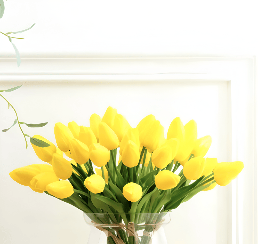 Norvo | Sett med 6 realistiske kunstige tulipanbuketter for hjem, hage og festdekorasjon