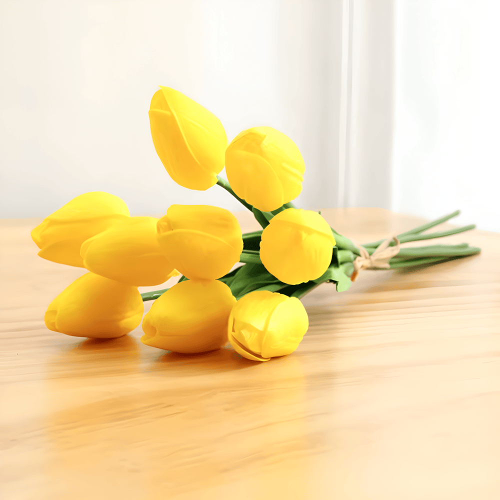 Norvo | Sett med 6 realistiske kunstige tulipanbuketter for hjem, hage og festdekorasjon