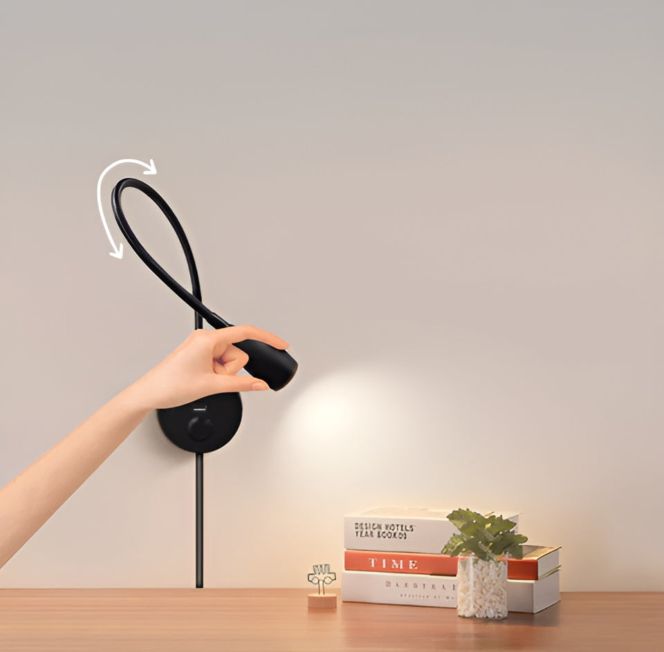 Norvo | TouchGlow - 2-i-1-Swan-neck vegglampe med USB-lader for koselige lese kvelder