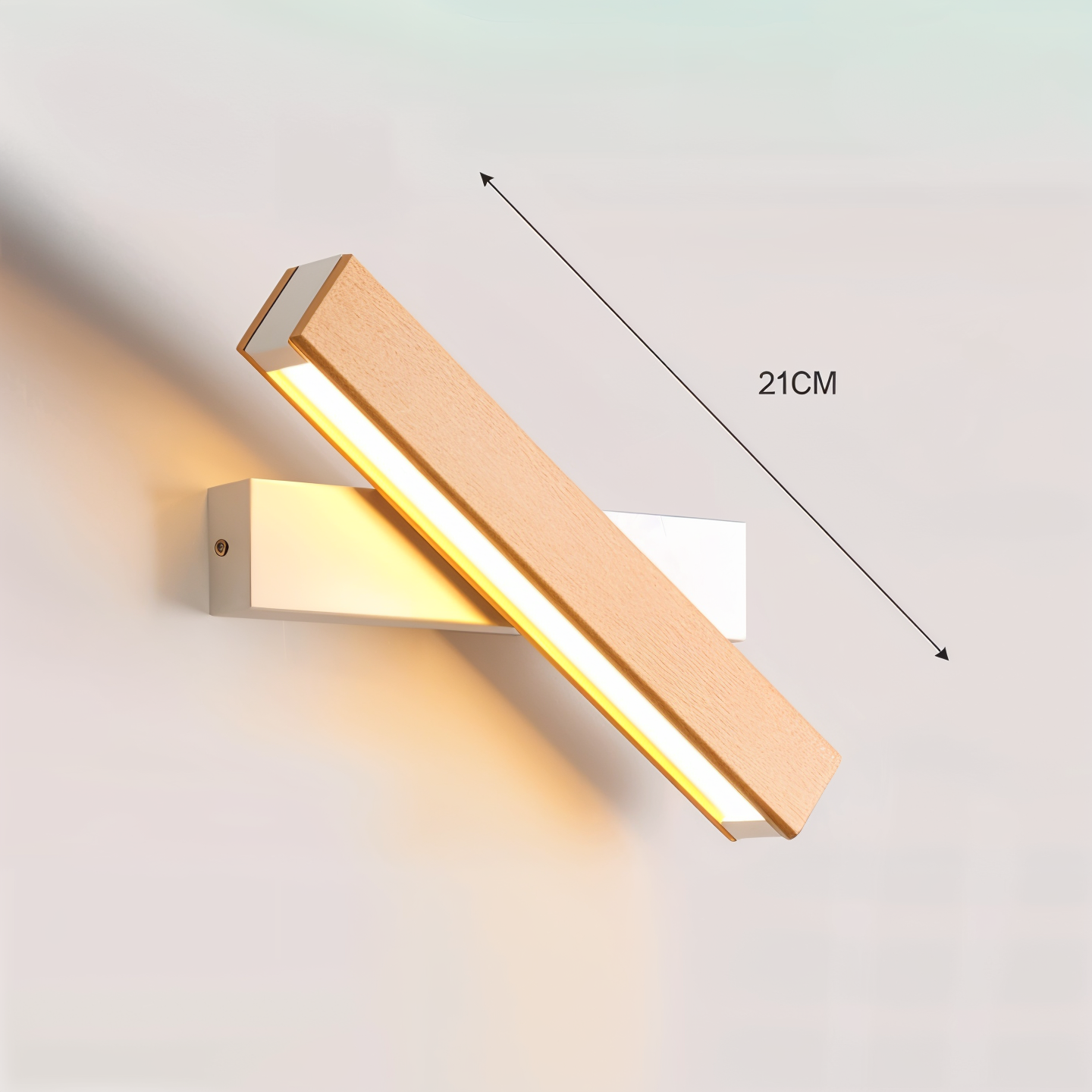 Norvo | TwistLED Vegglampe - 360° roterbar rektangulær LED vegglampe laget av tre