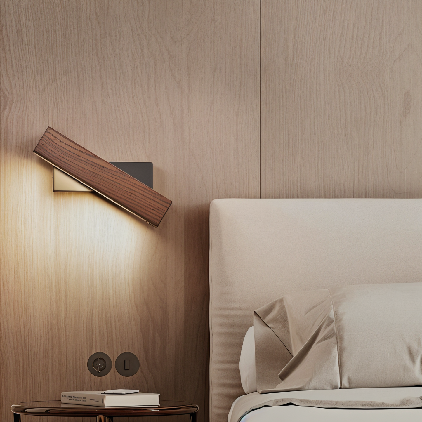 Norvo | TwistLED Vegglampe - 360° roterbar rektangulær LED vegglampe laget av tre