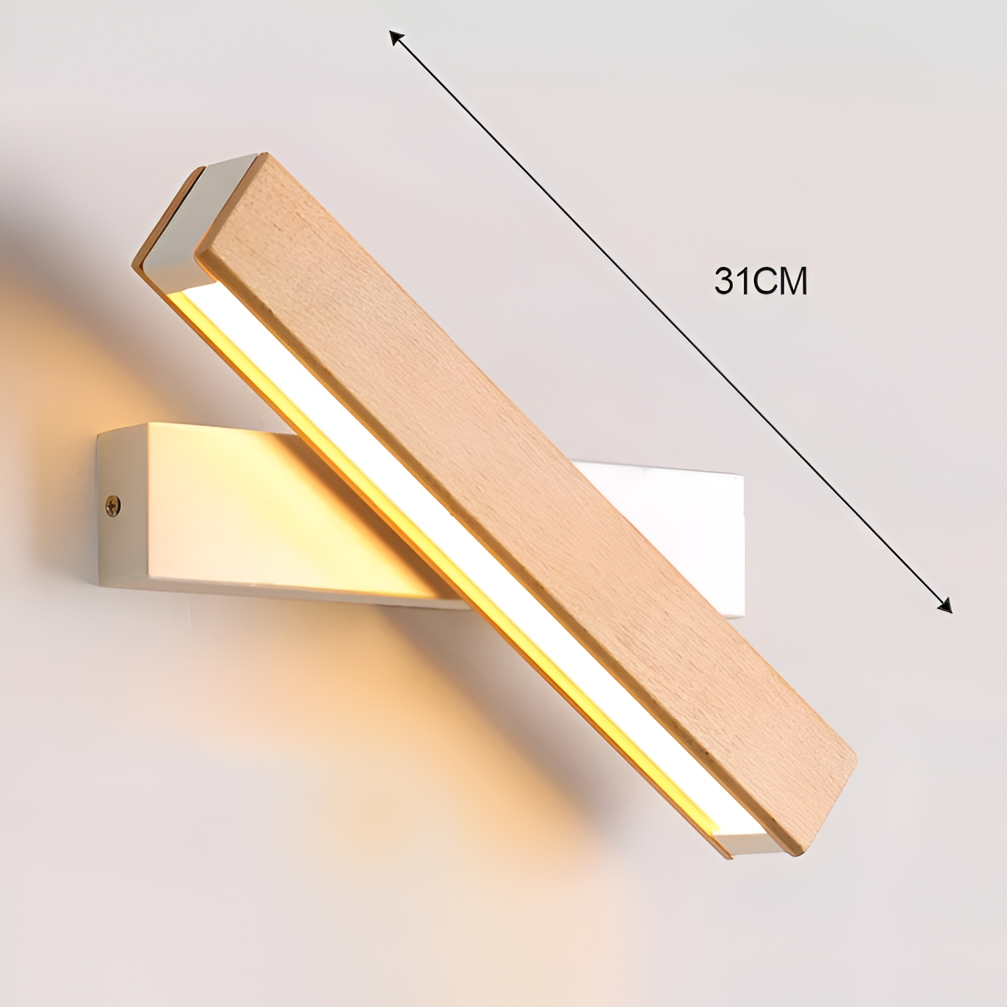 Norvo | TwistLED Vegglampe - 360° roterbar rektangulær LED vegglampe laget av tre