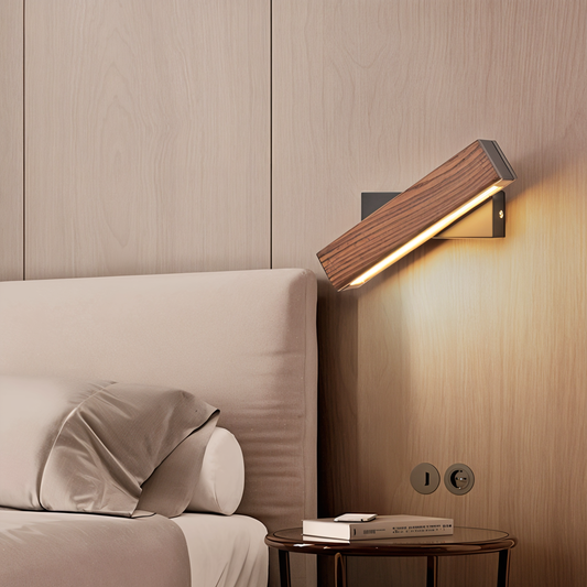 Norvo | TwistLED Vegglampe - 360° roterbar rektangulær LED vegglampe laget av tre