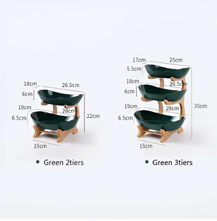 Norvo | Tre nivå fruktskål – Moderne flerlagd snacks- og fruktutstillingsstativ