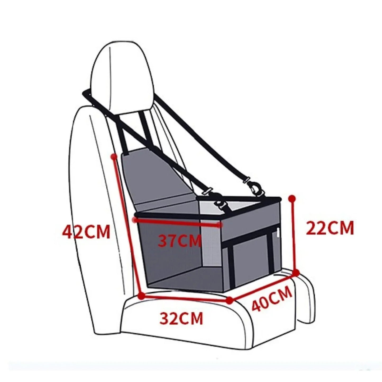Norvo | AutoPaw Høy løftet bilsete for hunder – Vanntett, ikke-glidende og sikkert for på farten