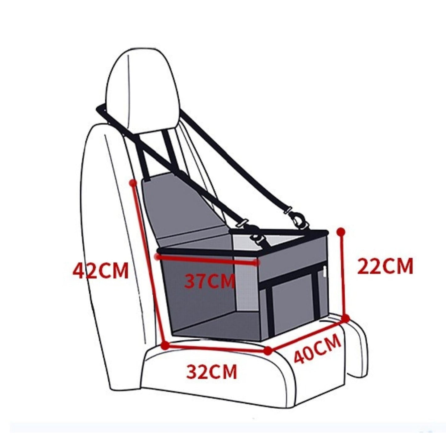 Norvo | AutoPaw Høy løftet bilsete for hunder – Vanntett, ikke-glidende og sikkert for på farten