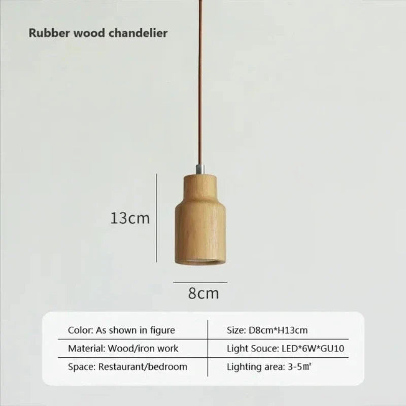 Norvo | Skandinavisk Trependellampe – Minimalistisk Design for Stue og Soverom | Naturlig Treutseende