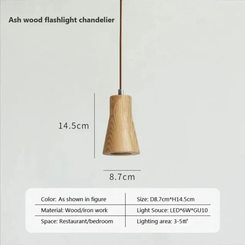 Norvo | Skandinavisk Trependellampe – Minimalistisk Design for Stue og Soverom | Naturlig Treutseende