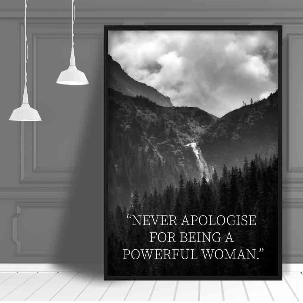 Norvo | Svart og Hvit Foto Skog Mot Krets Opp Quote Print