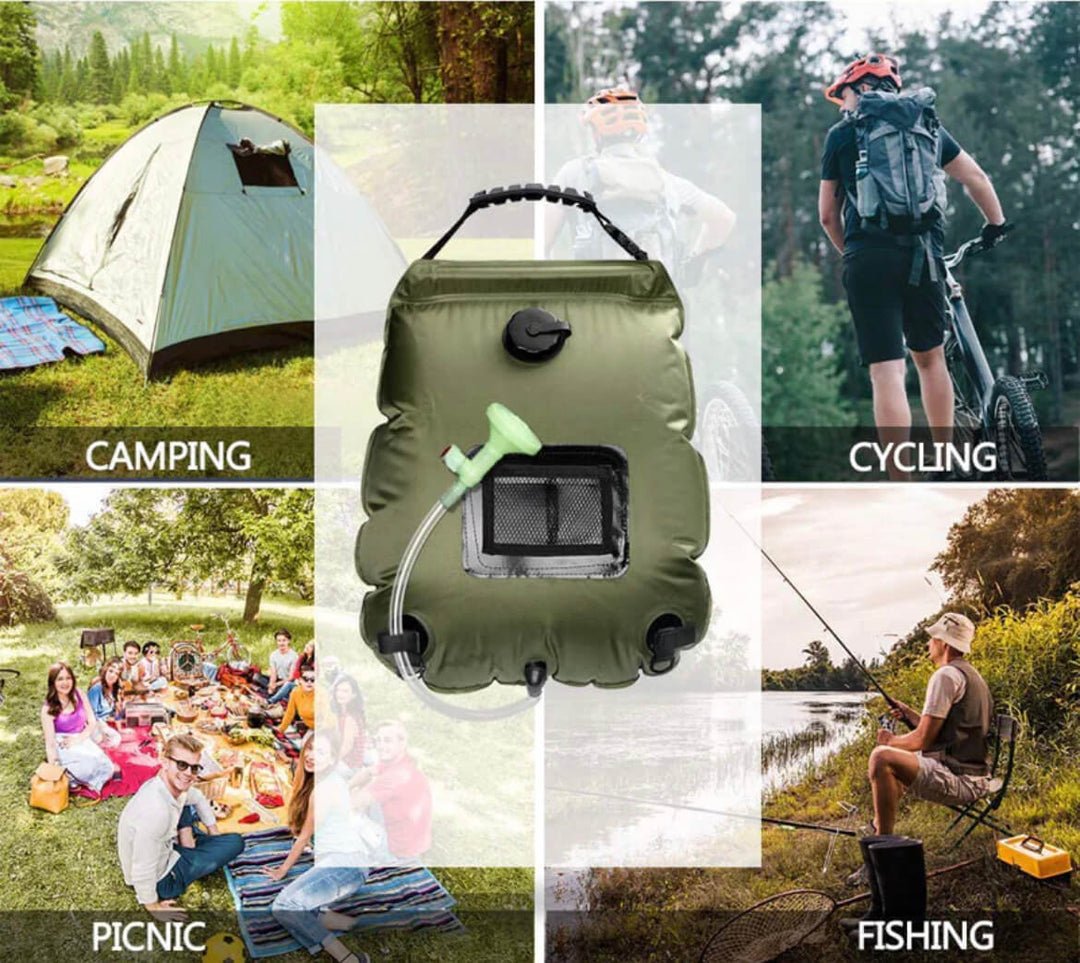 Norvo | ZonFlow Sammenleggbar Utendørs Dusjsekk – 20L Soloppvarming