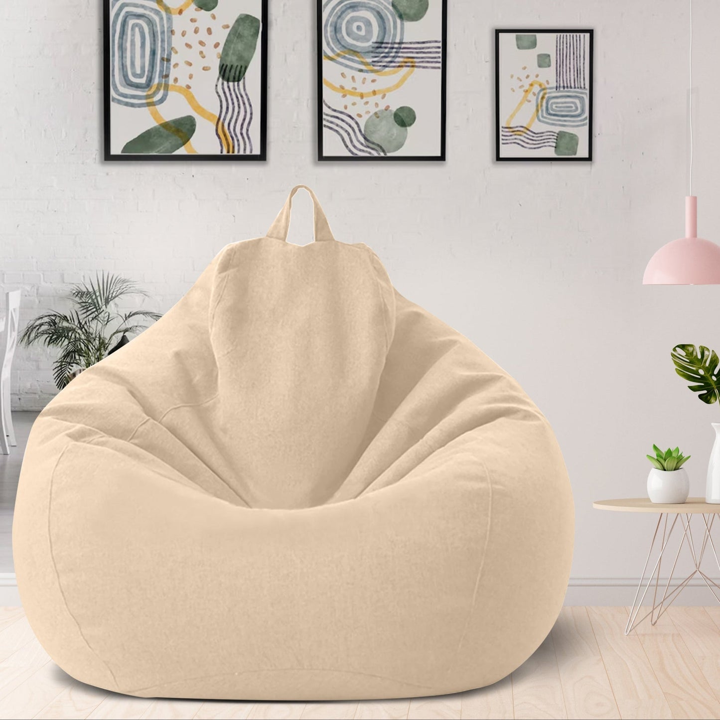 Norvo | Luksuriøs Lin Bean Bag – Ergonomisk & Stilig Komfort Sittemøbel