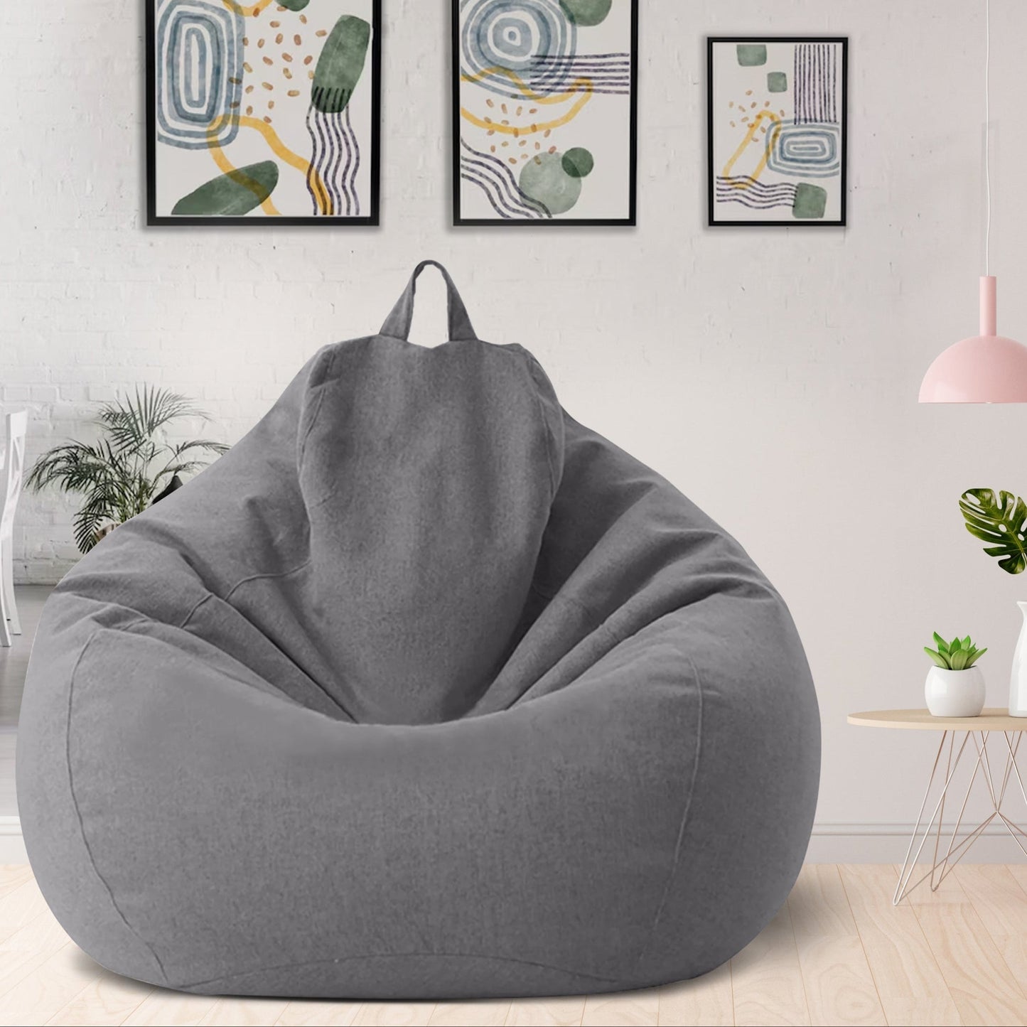 Norvo | Luksuriøs Lin Bean Bag – Ergonomisk & Stilig Komfort Sittemøbel