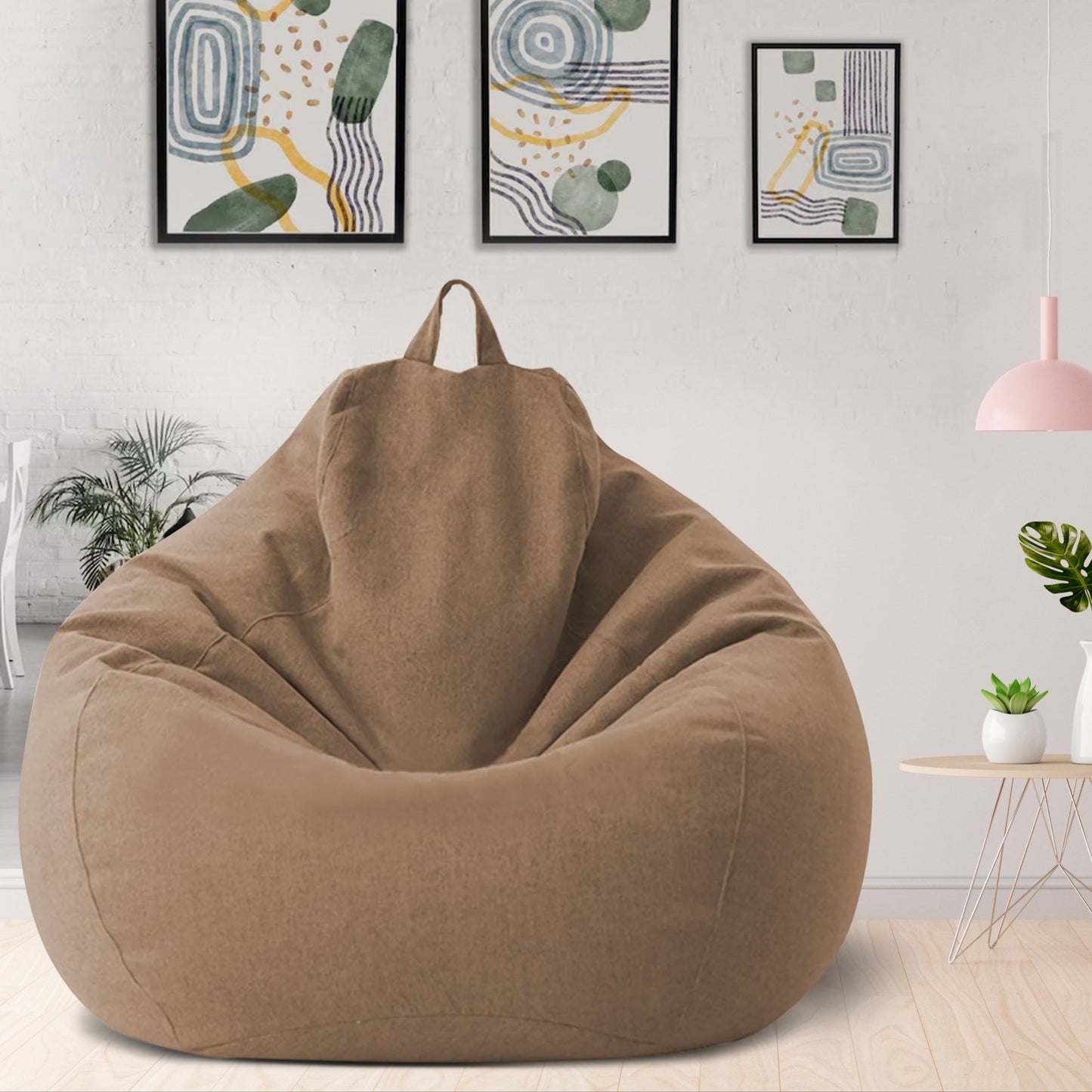 Norvo | Luksuriøs Lin Bean Bag – Ergonomisk & Stilig Komfort Sittemøbel