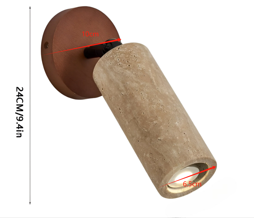 Norvo | Justerbar Travertin Tre LED Vegglampe og Taklampe