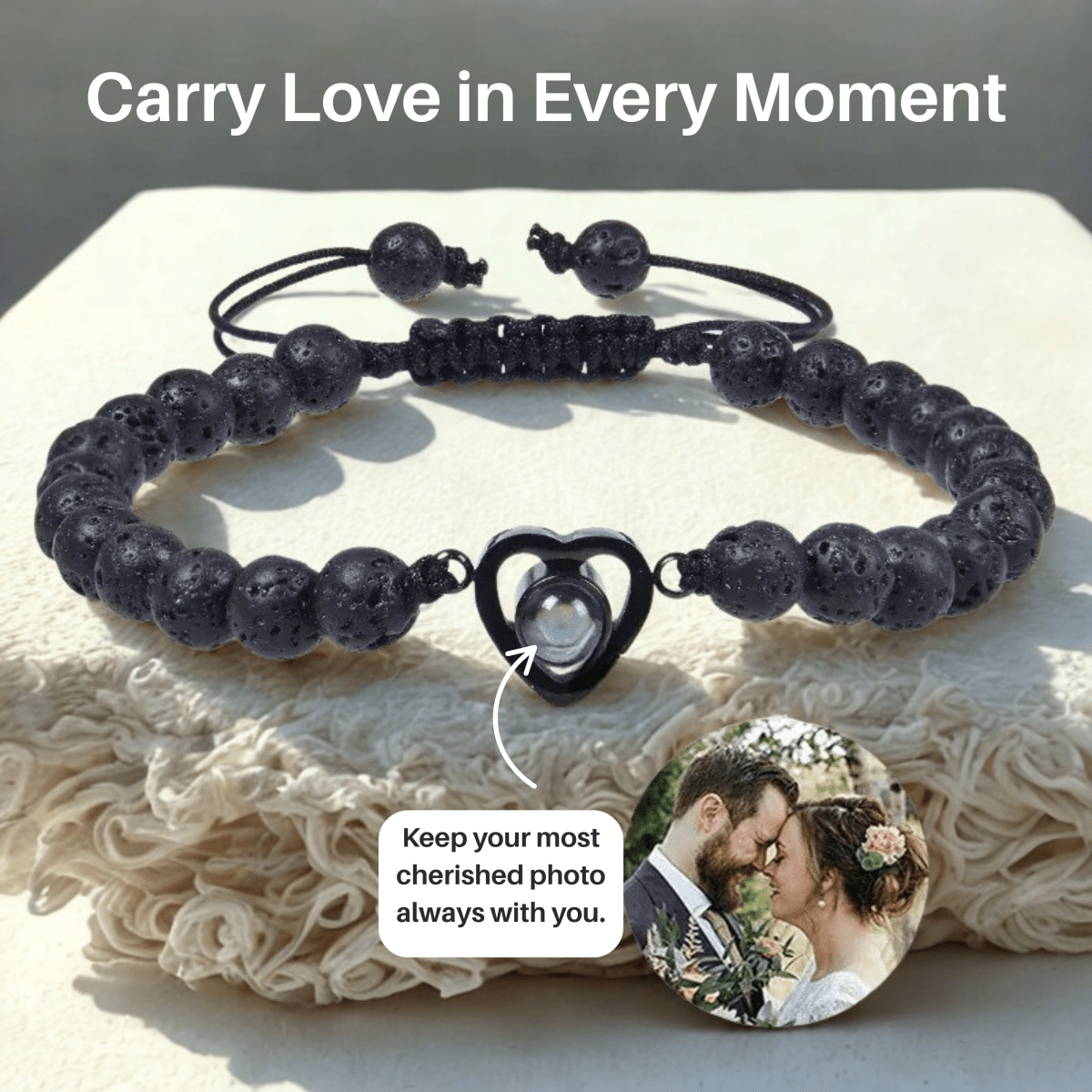 Norvo | Prosjektjonsarmbånd med uendelig hjerte og personlig bilde