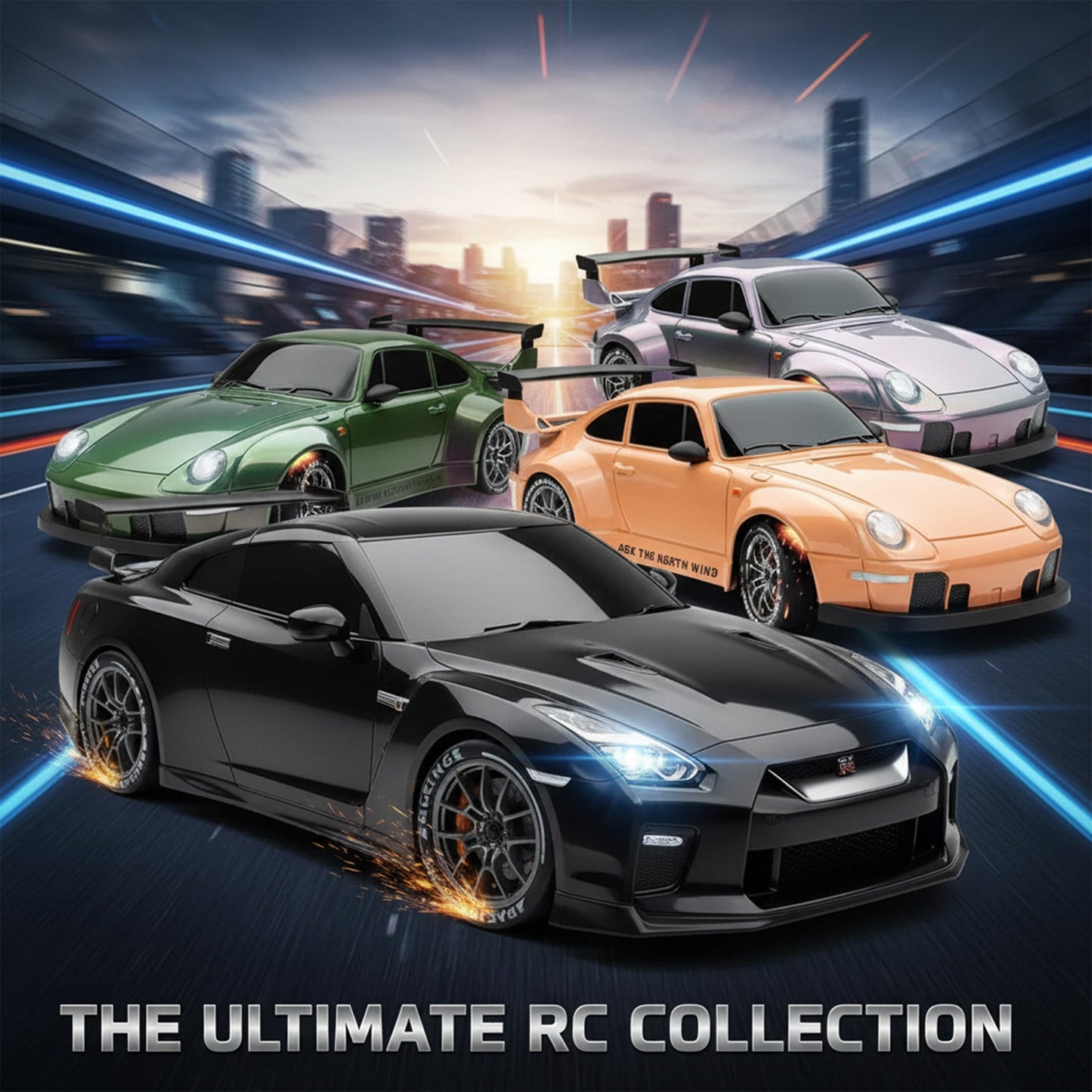 RC Drift Bil – LED Lys, Høyhastighets 4WD & Drift Dekk Norvo