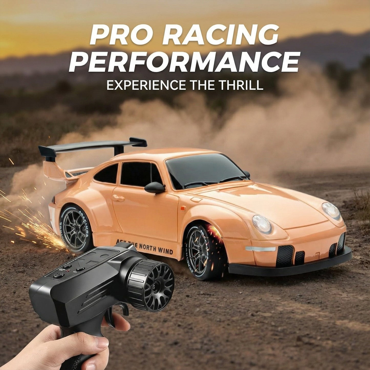 RC Drift Bil – LED Lys, Høyhastighets 4WD & Drift Dekk Norvo