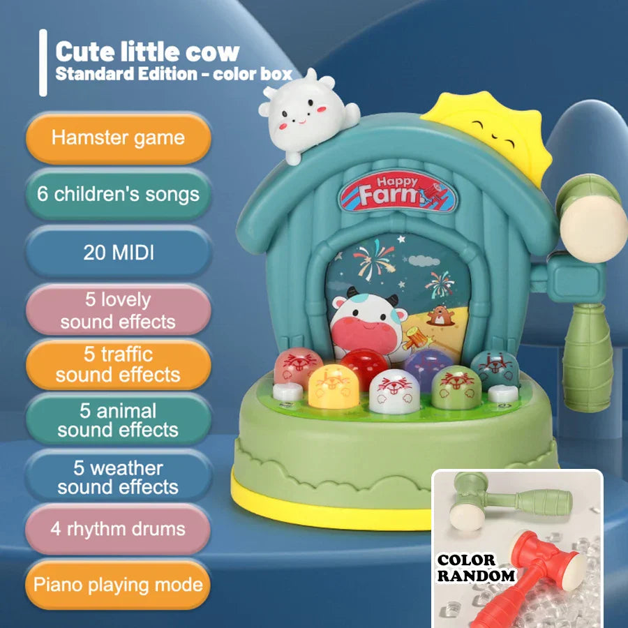 Norvo | WhackiMole | Interaktivt Muzikalsk Moldjaktspill for Barn med Lyd Effekt - Lyse Farger for Innendørs og Utendørs