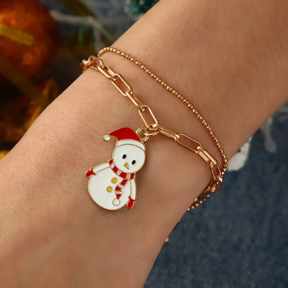 Norvo | Justerbar, gullbelagt, festlig charm armbånd for julestemning