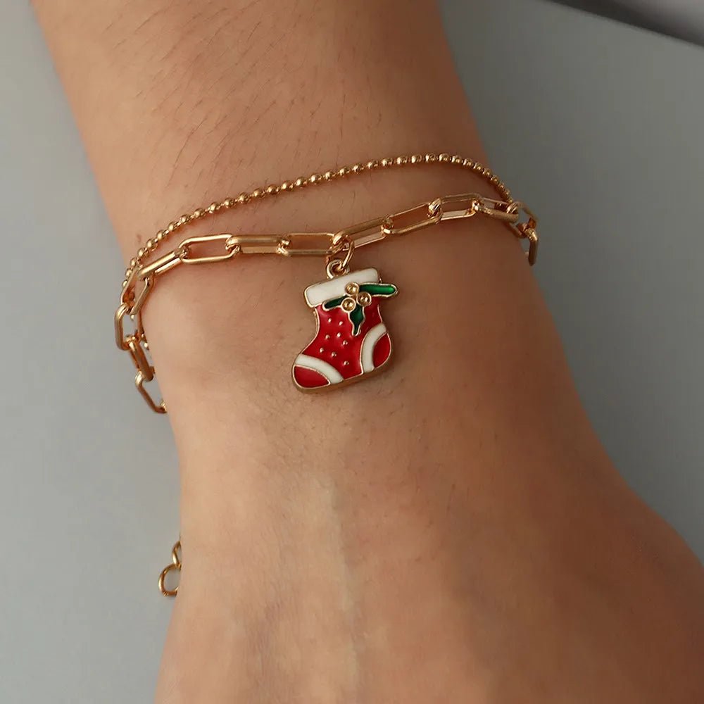 Norvo | Justerbar, gullbelagt, festlig charm armbånd for julestemning