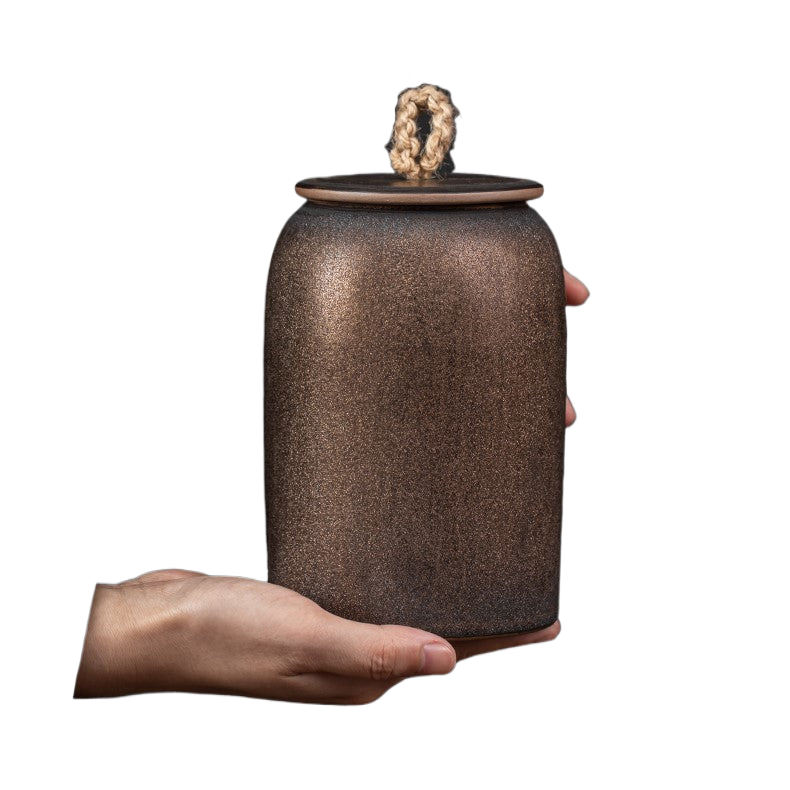 Norvo | Japanske tebokser laget av keramikk, retro steinware, lufttett, Gong-Fu laget av keramikk, for godterier, te-seremonitilbehør