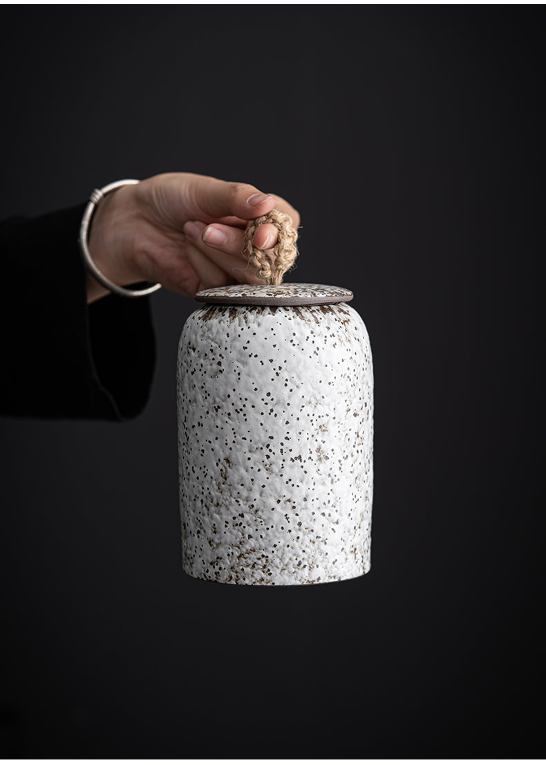 Norvo | Japanske tebokser laget av keramikk, retro steinware, lufttett, Gong-Fu laget av keramikk, for godterier, te-seremonitilbehør