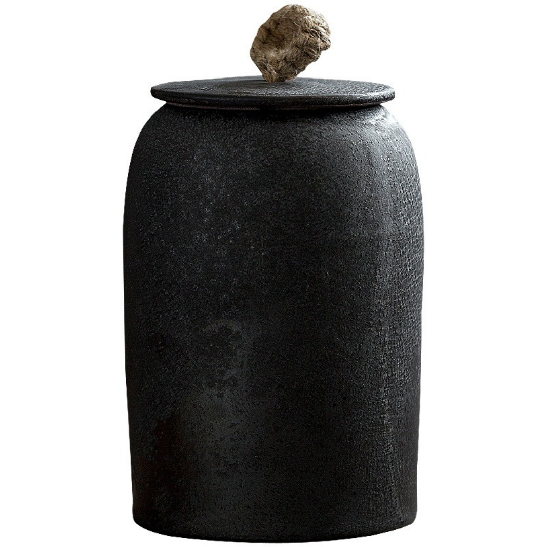 Norvo | Japanske tebokser laget av keramikk, retro steinware, lufttett, Gong-Fu laget av keramikk, for godterier, te-seremonitilbehør