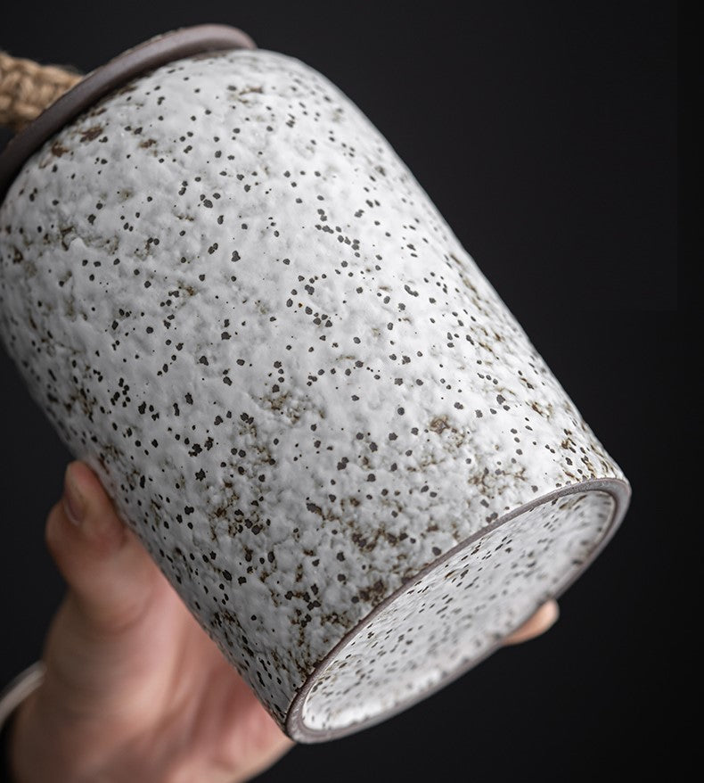 Norvo | Japanske tebokser laget av keramikk, retro steinware, lufttett, Gong-Fu laget av keramikk, for godterier, te-seremonitilbehør