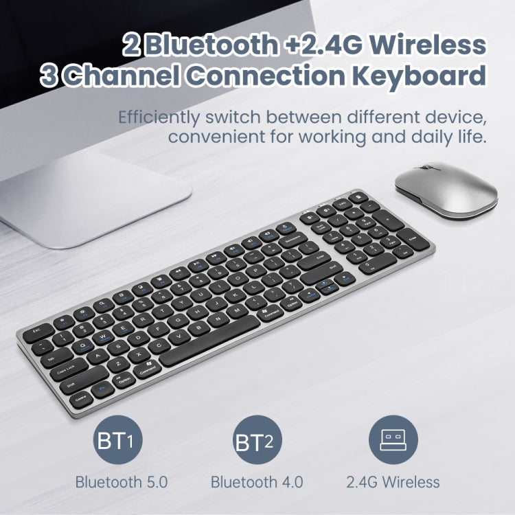 Norvo | K4500 Trådløst Bluetooth Tastatur + Tre-modus Stille Lademus Sett