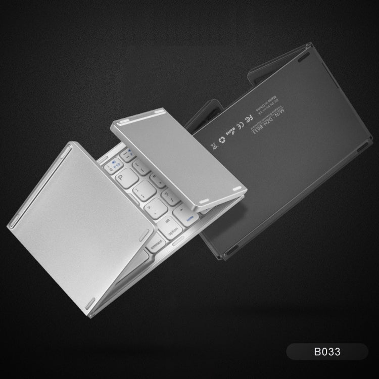 Norvo | B033 Oppladbar 3-foldbar sammenleggbar 64-tasters Bluetooth trådløst tastatur med berøringsplate (Sølv)