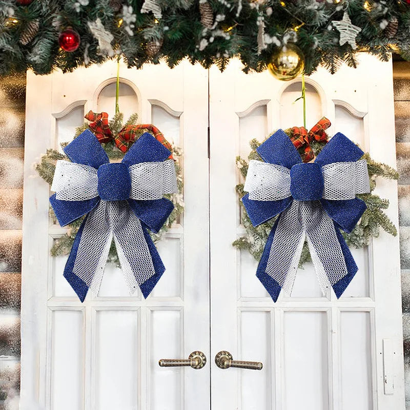 Norvo | Festivelle Jule Bådekorasjon – Håndlaget Dørbue med Snøfnugg & Paljetter, Fargerik Festdekorasjon for Innendørs & Utendørs