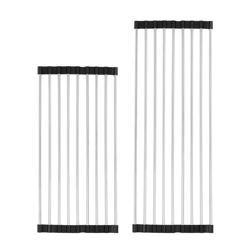 Norvo | Dreneringsstativ for kjøkkenet laget av rustfritt stål – SinkRack – sammenleggbart – for panner og andre retter – dreneringsbrett