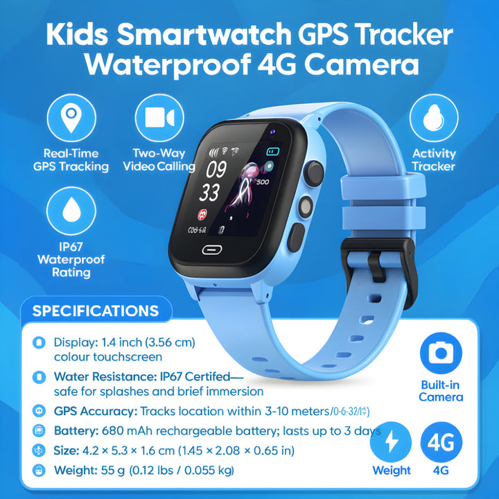 Norvo | Barne Smartklokke GPS Tracker Vanntett 4G Kamera