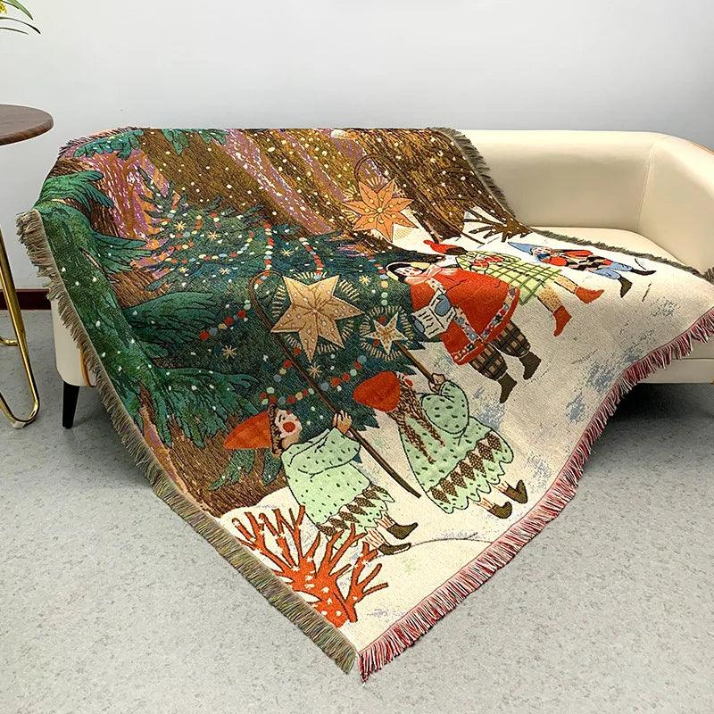 Norvo | Juleteppe med Nøtteknekkeren, Myk Fleece, Perfekt for Dekorasjon og Vinterkvelder