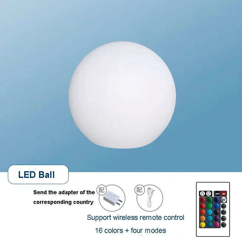 Norvo | LED Ball Lampe - Donn - Oppladbar - Vanntett - For innendørs og utendørs