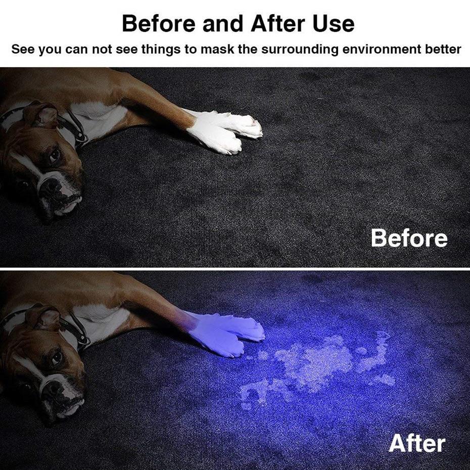 Norvo | LED UV Lommelykt Ultrafiolett Torche Med Zoomfunksjon Mini UV Svart Lys Pet Urin Flekk Detektor Skorpion Jakting