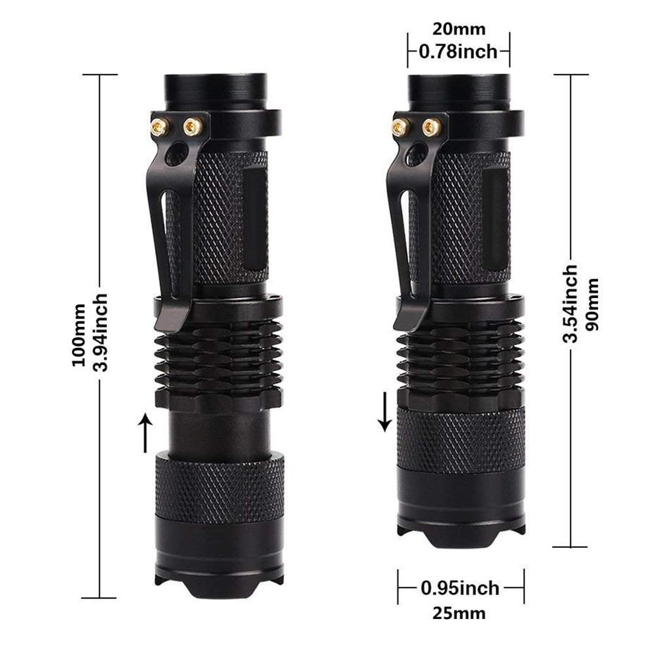 Norvo | LED UV Lommelykt Ultrafiolett Torche Med Zoomfunksjon Mini UV Svart Lys Pet Urin Flekk Detektor Skorpion Jakting