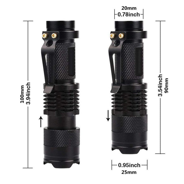 Norvo | LED UV Lommelykt Ultrafiolett Torche Med Zoomfunksjon Mini UV Svart Lys Pet Urin Flekk Detektor Skorpion Jakting