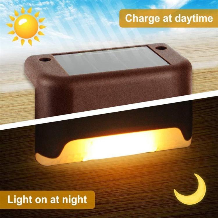 Norvo | 12 PCS Solenergidrevet LED Utendørs Trinnlys IP65 Vanntett Hagelampe, Varm Hvit Lys (Brun)