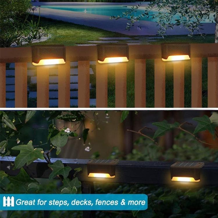 Norvo | 12 PCS Solenergidrevet LED Utendørs Trinnlys IP65 Vanntett Hagelampe, Varm Hvit Lys (Brun)