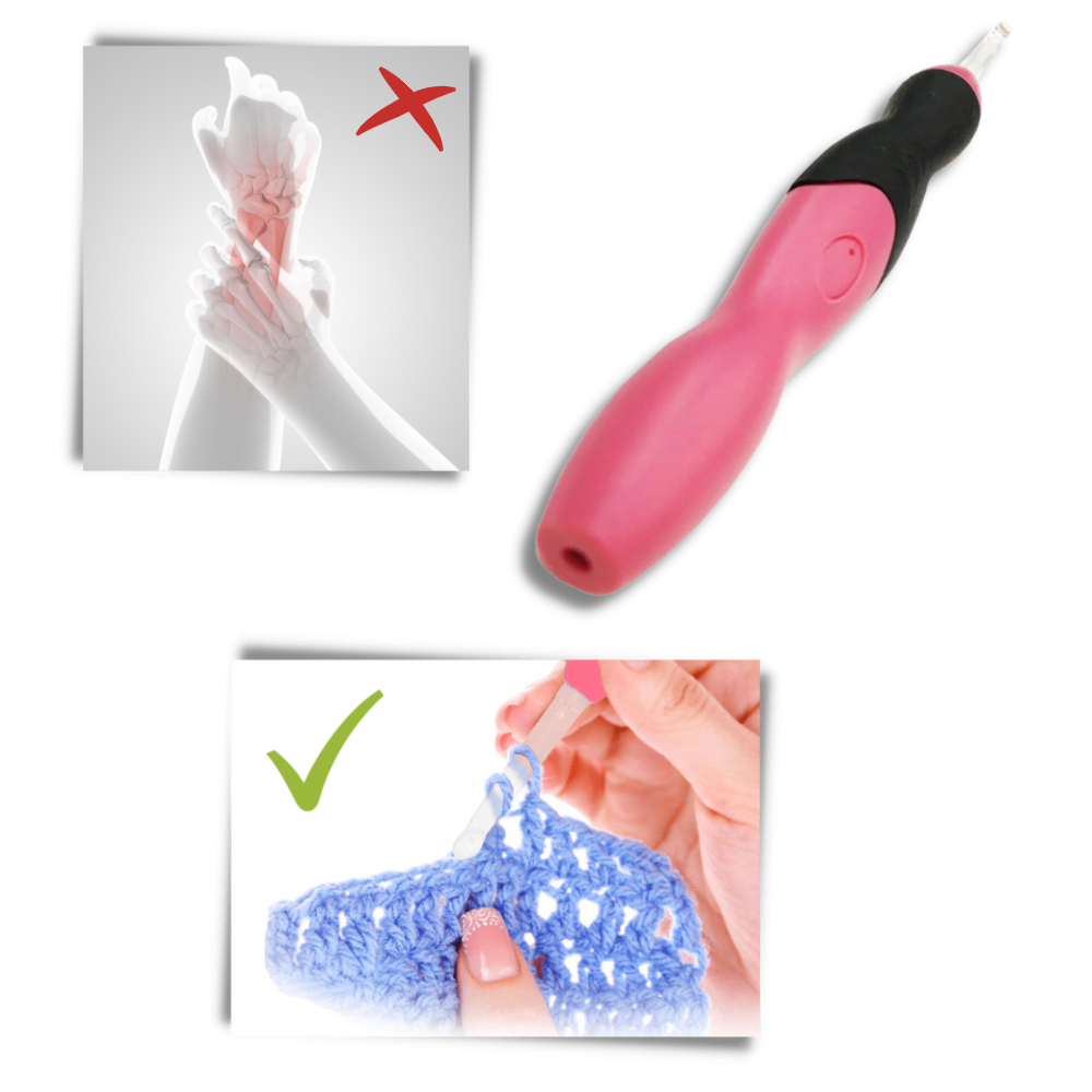 Sett med ergonomiske LED heklenåler