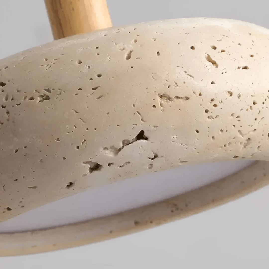 Norvo | LED Retro Taklampe laget av tre & stein for en beroligende atmosfære