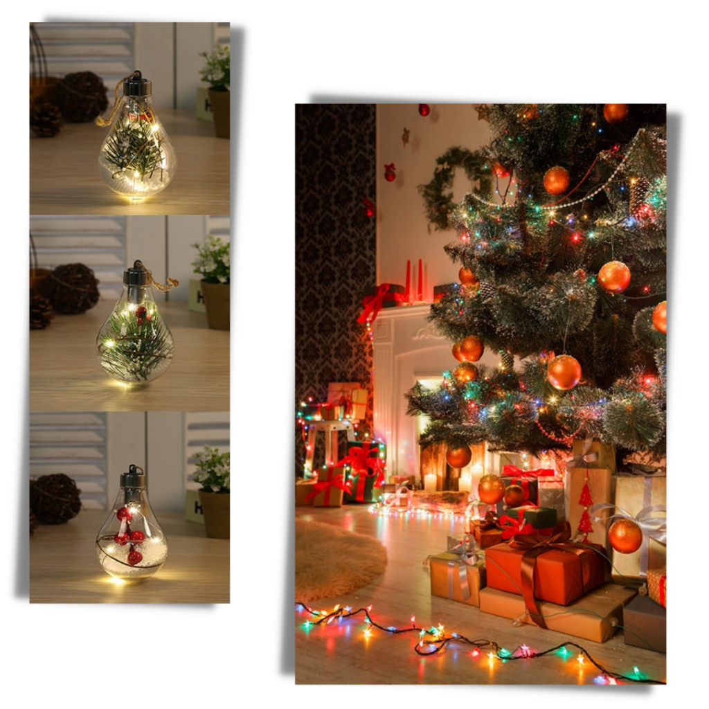 LED gjennomsiktig julekule lyspære