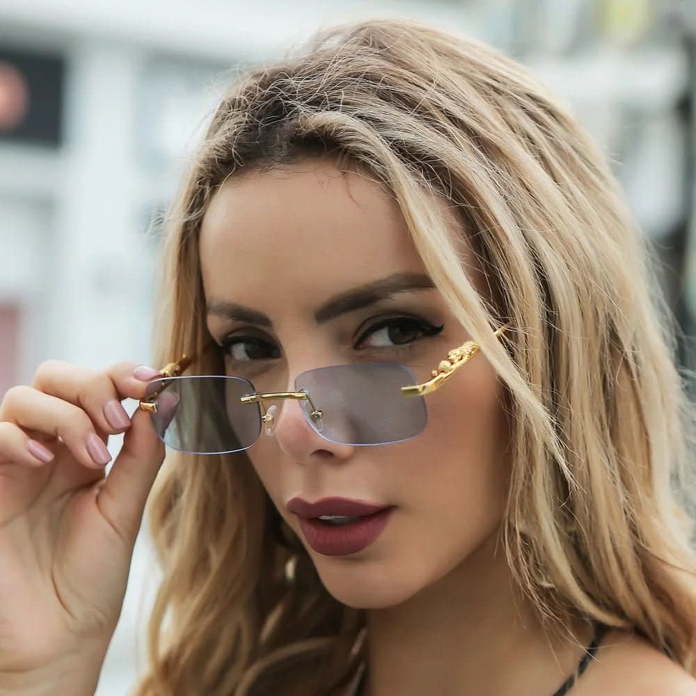 Norvo | Rimless Leopard Head Solbriller med UV400 Beskyttelse