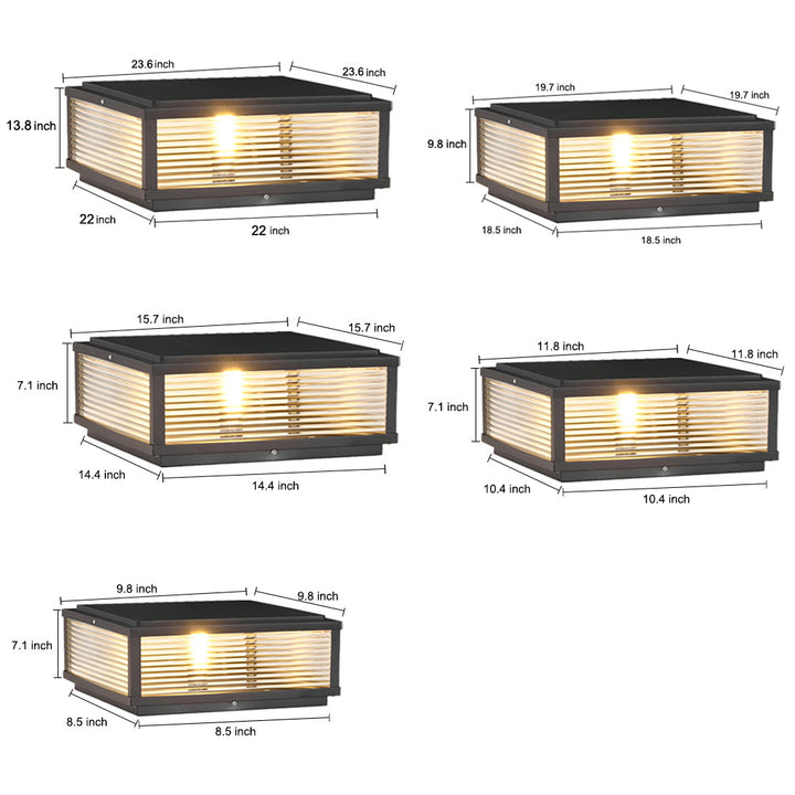Norvo | Dekorativ postlampe med kvadratisk glasskjerm