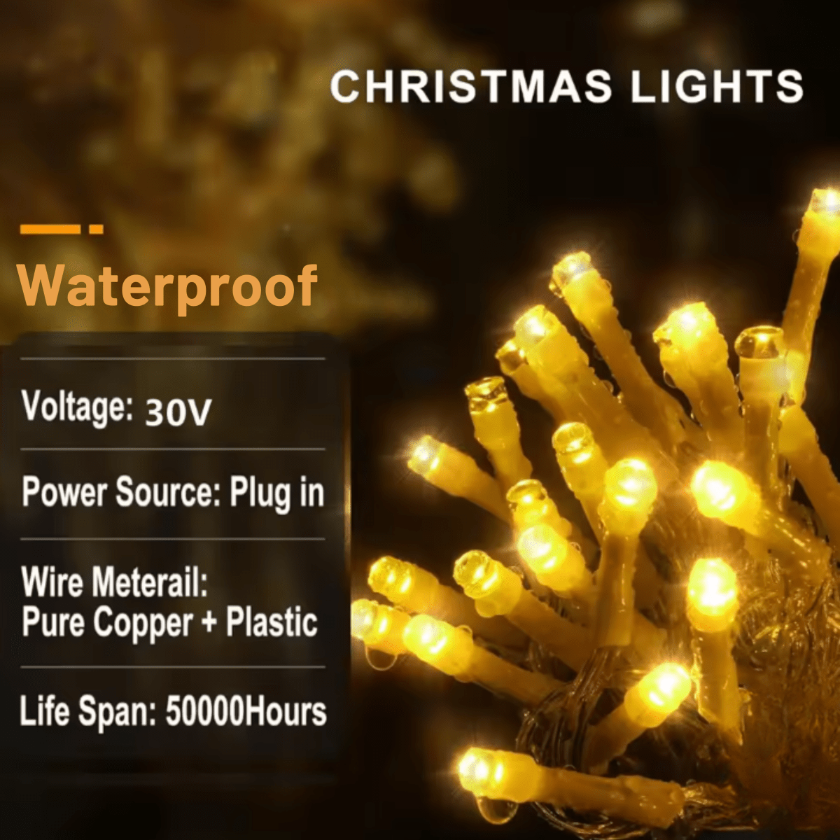 Norvo | LED Hagegardin 4 × 0,6 m med Værbestandig Eleganse