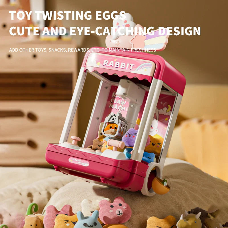 Doll Claw Machine med lys og musikk - Moro leketøy for fester, dobbel strømmodus, skuffedesign