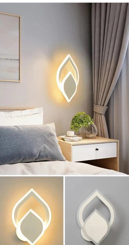 Norvo | Moderne hjerteformet vegglampe med LED-belysning – Romantisk vegglampe for soverom og stue