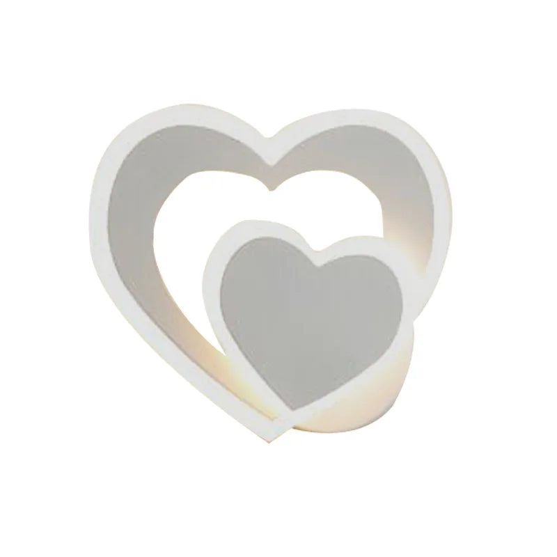 Norvo | Moderne hjerteformet vegglampe med LED-belysning – Romantisk vegglampe for soverom og stue